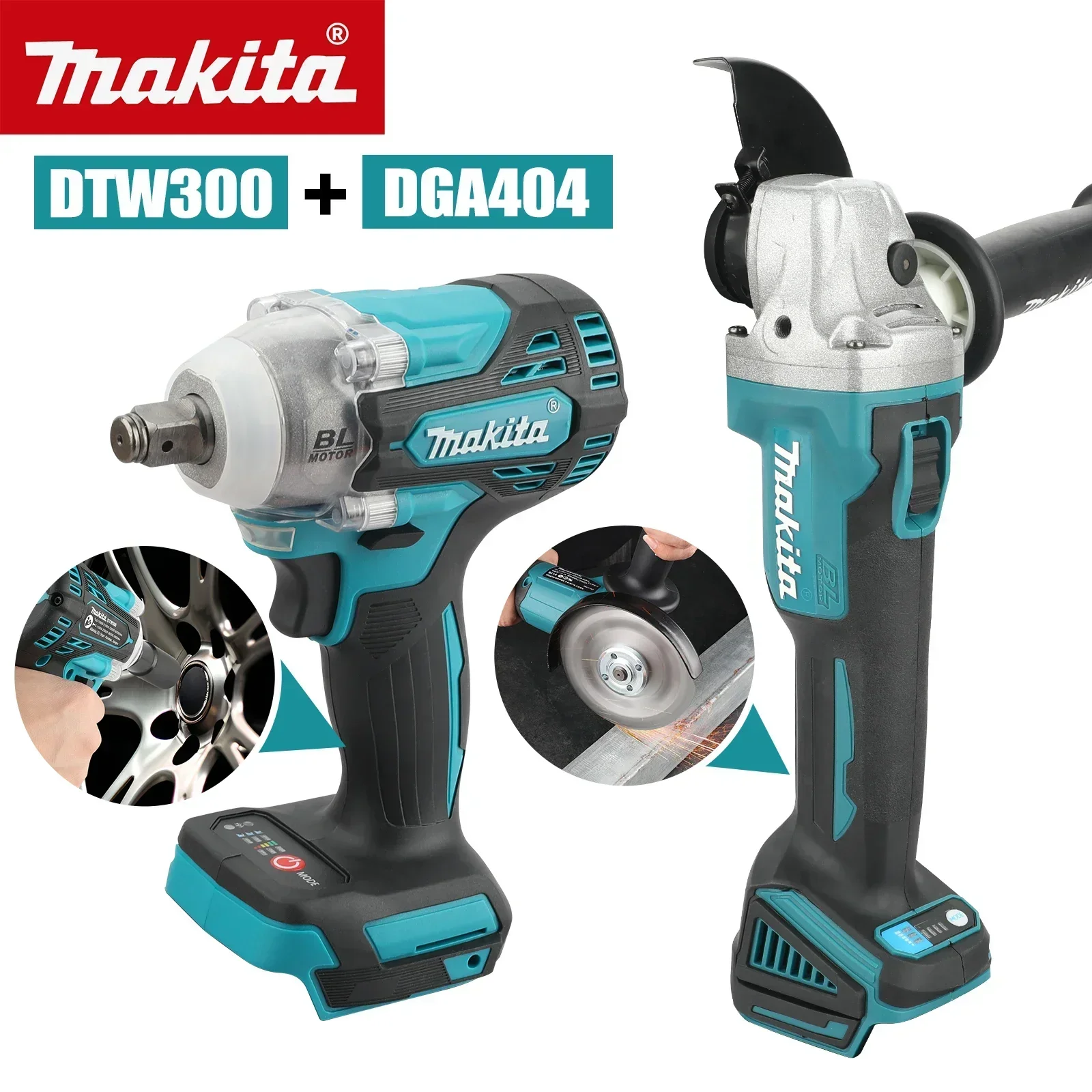 Makita Drill Dtw300 - مجموعة أدوات ماكيتا DTW300 DGA404 اللاسلكية: