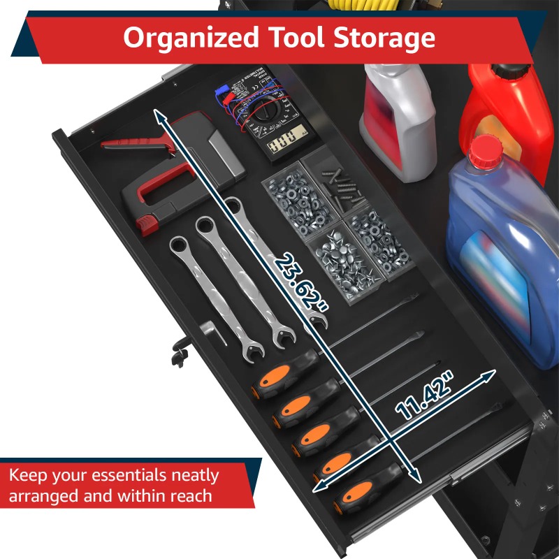 عربة أدوات متحركة ثلاثية الطبق - مراجعة Workshop Garage Tools Manufacturer وسعره